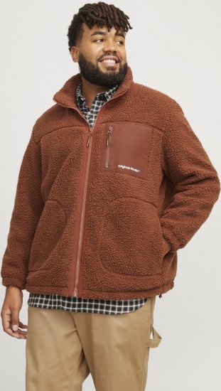 Jack & Jones ESTERBRO High Collar Teddy Jacket Brandy Brown - Herren jacken - Herren Jacken in großen Größen