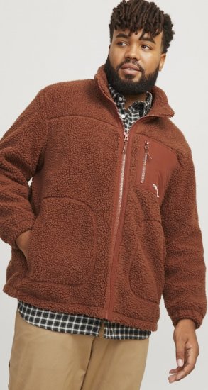 Jack & Jones ESTERBRO High Collar Teddy Jacket Brandy Brown - Herren jacken - Herren Jacken in großen Größen