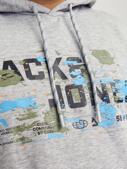Jack & Jones JCOOUTDOOR Hoodie Light Grey - Herren-sweater und -hoodies - Herren-Sweater und -Hoodies in großen Größen