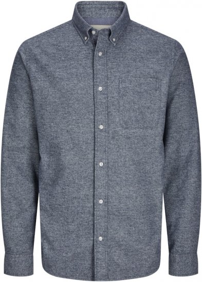 Jack & Jones NORRIS Flannel Long Sleeve Shirt Navy Blazer - Herrenhemden - Herrenhemden in großen Größen