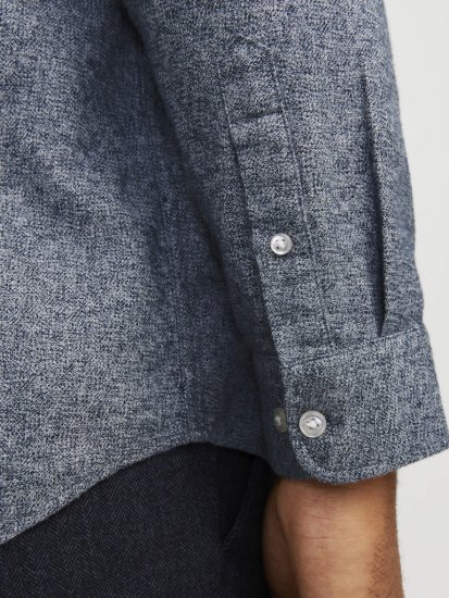 Jack & Jones NORRIS Flannel Long Sleeve Shirt Navy Blazer - Herrenhemden - Herrenhemden in großen Größen