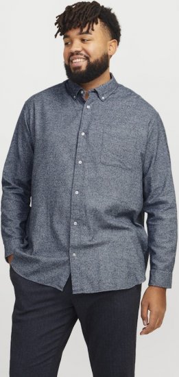 Jack & Jones NORRIS Flannel Long Sleeve Shirt Navy Blazer - Herrenhemden - Herrenhemden in großen Größen