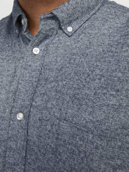 Jack & Jones NORRIS Flannel Long Sleeve Shirt Navy Blazer - Herrenhemden - Herrenhemden in großen Größen