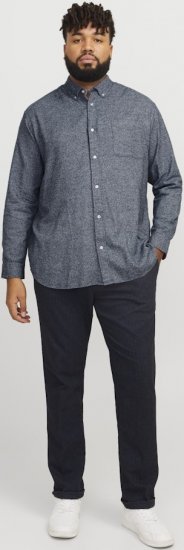 Jack & Jones NORRIS Flannel Long Sleeve Shirt Navy Blazer - Herrenhemden - Herrenhemden in großen Größen