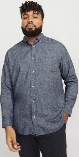 Jack & Jones NORRIS Flannel Long Sleeve Shirt Navy Blazer - Herrenhemden - Herrenhemden in großen Größen