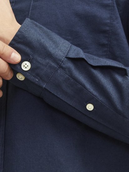 Jack & Jones Brook Oxford Long Sleeve Shirt Navy Blazer - Herrenhemden - Herrenhemden in großen Größen