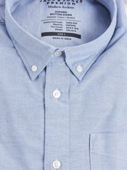 Jack & Jones Brook Oxford Long Sleeve Shirt Cashmere Blue - Herrenhemden - Herrenhemden in großen Größen