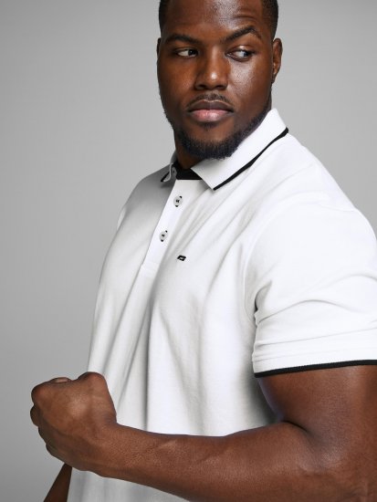 Jack & Jones PAULOS Short Sleeve Polo White/PS - Polo-shirts für herren - Polo-Shirts für Herren in großen Größen