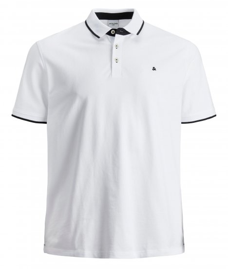 Jack & Jones PAULOS Short Sleeve Polo White/PS - Polo-shirts für herren - Polo-Shirts für Herren in großen Größen