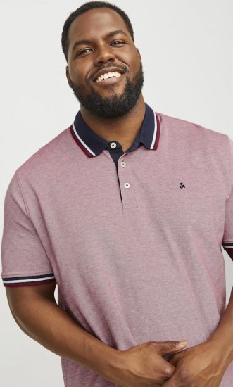 Jack & Jones PAULOS Short Sleeve Polo Rio Red/PS - Polo-shirts für herren - Polo-Shirts für Herren in großen Größen
