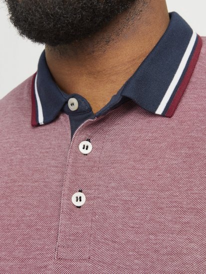 Jack & Jones PAULOS Short Sleeve Polo Rio Red/PS - Polo-shirts für herren - Polo-Shirts für Herren in großen Größen