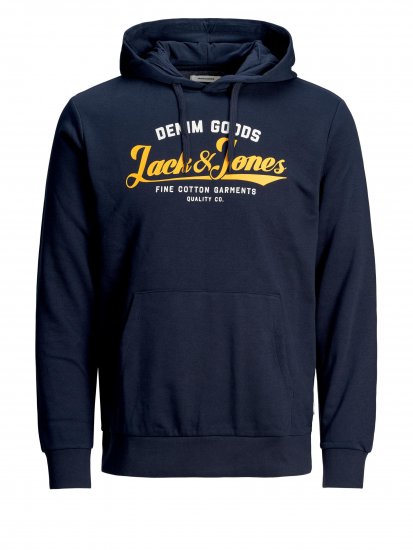 Jack & Jones Elogo Sweat Hood Navy Blazer - Herren-sweater und -hoodies - Herren-Sweater und -Hoodies in großen Größen