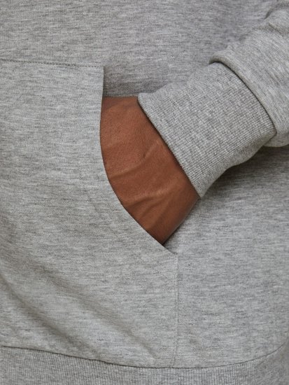 Jack & Jones Basic Sweat Zip Hood Light Grey Melange - Herren-sweater und -hoodies - Herren-Sweater und -Hoodies in großen Größen