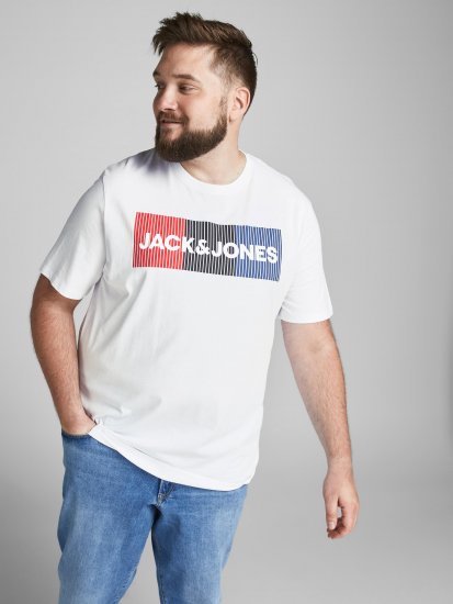 Jack & Jones JJECORP Logo Play T-Shirt White - Herren-T-Shirts - Herren-T-Shirts in großen Größen