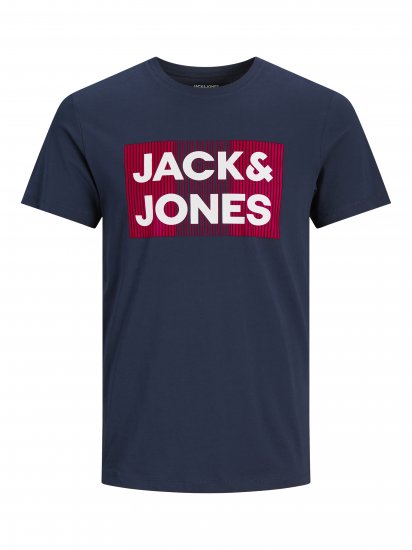 Jack & Jones JJECORP Logo Play T-Shirt Navy - Herren-T-Shirts in großen Größen - Herren-T-Shirts in großen Größen