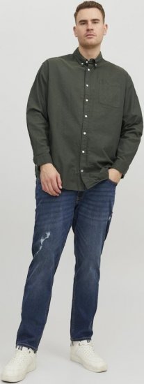 Jack & Jones OXFORD LS Shirt Green - Herrenhemden - Herrenhemden in großen Größen