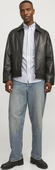 Jack & Jones OXFORD LS Shirt Striped Ensign Blue - Herrenhemden - Herrenhemden in großen Größen
