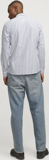 Jack & Jones OXFORD LS Shirt Striped Ensign Blue - Herrenhemden - Herrenhemden in großen Größen