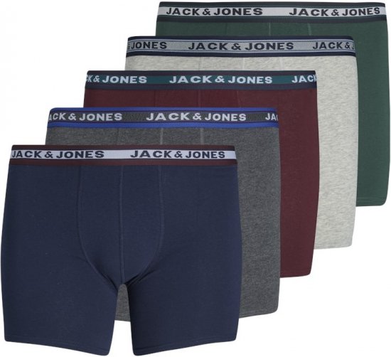 Jack & Jones OLIVER Trunks 5-Pack Dark Grey Melange - Herrenunterwäsche & bademode - Herrenunterwäsche & Bademode in großen Größen
