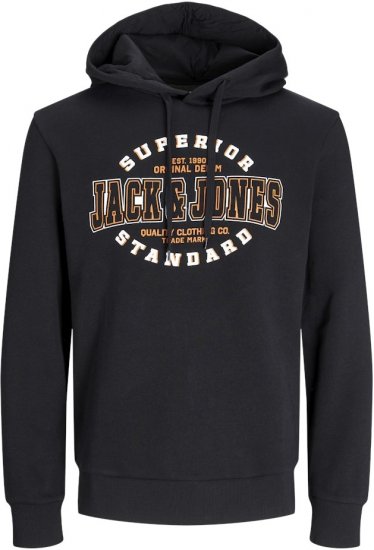 Jack & Jones 2 COL LOGO Hoodie Black - Herren-sweater und -hoodies - Herren-Sweater und -Hoodies in großen Größen