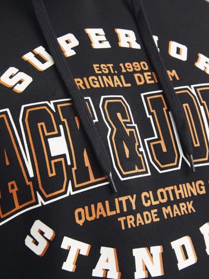 Jack & Jones 2 COL LOGO Hoodie Black - Herren-sweater und -hoodies - Herren-Sweater und -Hoodies in großen Größen