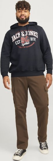 Jack & Jones 2 COL LOGO Hoodie Dark Navy - Herren-sweater und -hoodies - Herren-Sweater und -Hoodies in großen Größen