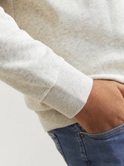 Jack & Jones 2 COL LOGO Hoodie White Melange - Herren-sweater und -hoodies - Herren-Sweater und -Hoodies in großen Größen