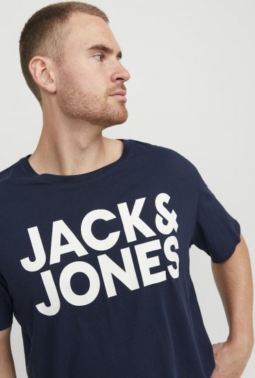 Jack & Jones CORP Logo T-Shirt Navy Blazer - Herren-T-Shirts - Herren-T-Shirts in großen Größen