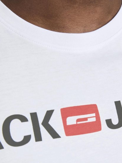 Jack & Jones JJECORP LOGO T-Shirt White - Herren-T-Shirts - Herren-T-Shirts in großen Größen