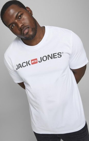 Jack & Jones JJECORP LOGO T-Shirt White - Herren-T-Shirts - Herren-T-Shirts in großen Größen