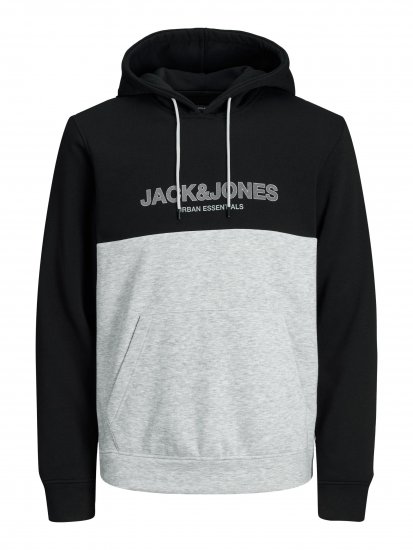 Jack & Jones JJEURBAN BLOCKING SWEAT Black - Herren-sweater und -hoodies - Herren-Sweater und -Hoodies in großen Größen