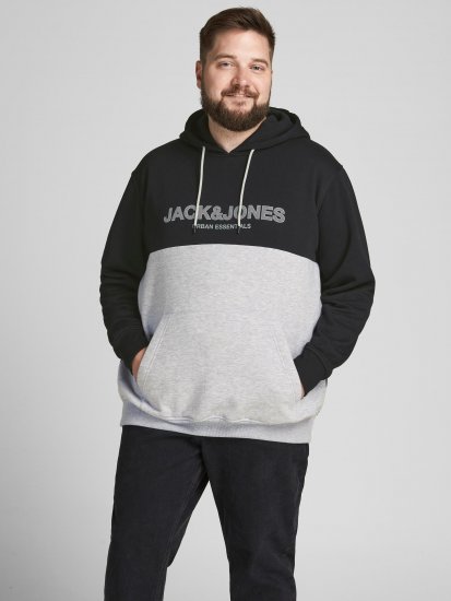 Jack & Jones JJEURBAN BLOCKING SWEAT Black - Herren-sweater und -hoodies - Herren-Sweater und -Hoodies in großen Größen