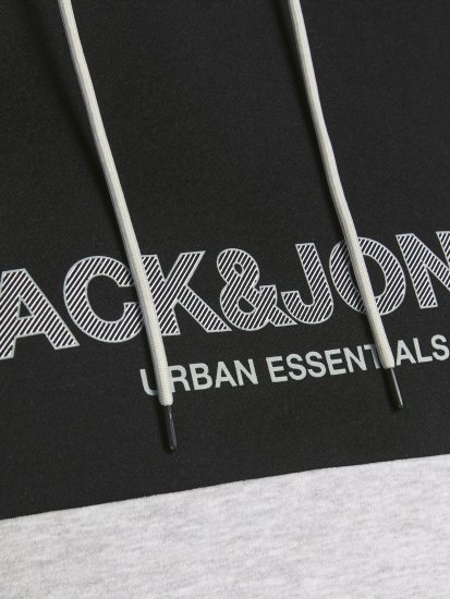 Jack & Jones JJEURBAN BLOCKING SWEAT Black - Herren-sweater und -hoodies - Herren-Sweater und -Hoodies in großen Größen