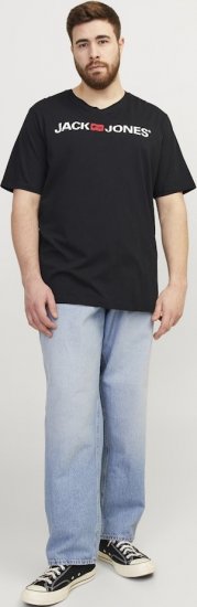 Jack & Jones Corp Logo Crew Neck T-Shirt Black - Herren-T-Shirts - Herren-T-Shirts in großen Größen