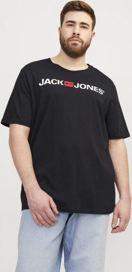 Jack & Jones Corp Logo Crew Neck T-Shirt Black - Herren-T-Shirts - Herren-T-Shirts in großen Größen