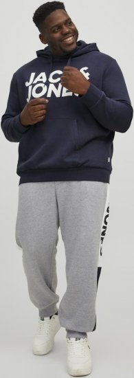 Jack & Jones CORP LOGO Large Print Hoodie Navy Blazer - Herren-sweater und -hoodies - Herren-Sweater und -Hoodies in großen Größen