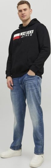 Jack & Jones CORP LOGO PLAY 4 Print Hoodie Black - Herren-sweater und -hoodies - Herren-Sweater und -Hoodies in großen Größen