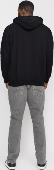 Jack & Jones CORP LOGO Small Print Hoodie Black - Herren-sweater und -hoodies - Herren-Sweater und -Hoodies in großen Größen