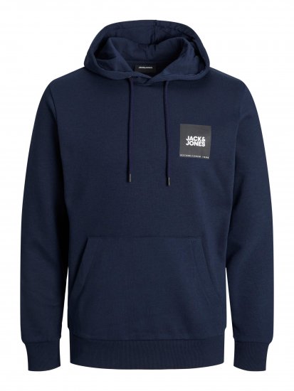 Jack & Jones JJLOCK SWEAT HOOD Navy - Herren-sweater und -hoodies - Herren-Sweater und -Hoodies in großen Größen