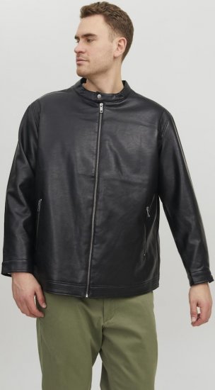 Jack & Jones Rocky Urban Rider Leather Jacket Black - Herren jacken - Herren Jacken in großen Größen