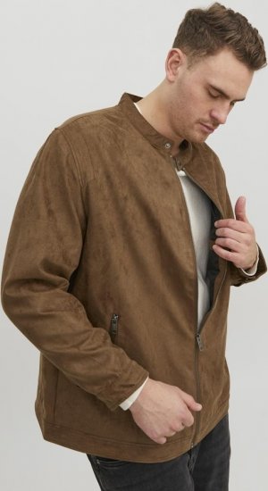 Jack & Jones Rocky Urban Rider Leather Jacket Brown - Herren jacken - Herren Jacken in großen Größen
