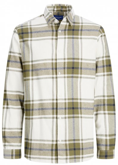 Jack & Jones JORJOSHUA Checked Shirt Dusty Olive - Herrenhemden - Herrenhemden in großen Größen
