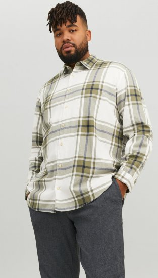 Jack & Jones JORJOSHUA Checked Shirt Dusty Olive - Herrenhemden - Herrenhemden in großen Größen