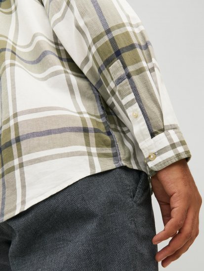 Jack & Jones JORJOSHUA Checked Shirt Dusty Olive - Herrenhemden - Herrenhemden in großen Größen