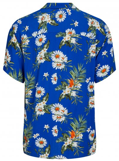 Jack & Jones JORLUKE FLORES Resort Shirt Nautical Blue - Herrenhemden - Herrenhemden in großen Größen