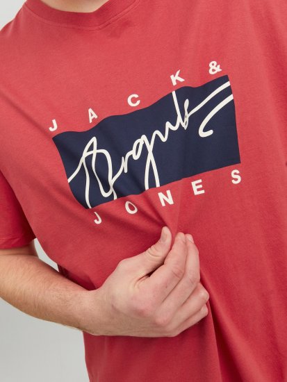 Jack & Jones JORJOSHUA T-shirt Red - Herren-T-Shirts - Herren-T-Shirts in großen Größen