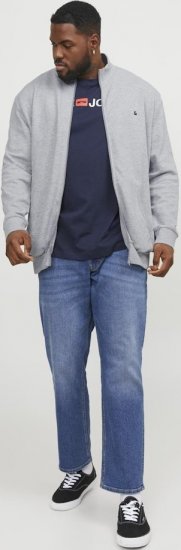 Jack & Jones PAULOS Turtleneck Zip Sweatshirt Light Grey Melange - Herren-sweater und -hoodies - Herren-Sweater und -Hoodies in großen Größen