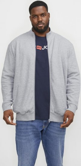 Jack & Jones PAULOS Turtleneck Zip Sweatshirt Light Grey Melange - Herren-sweater und -hoodies - Herren-Sweater und -Hoodies in großen Größen