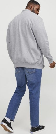 Jack & Jones PAULOS Turtleneck Zip Sweatshirt Light Grey Melange - Herren-sweater und -hoodies - Herren-Sweater und -Hoodies in großen Größen