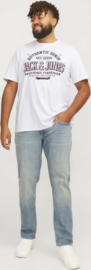 Jack & Jones JJELOGO O-Neck T-Shirt White - Herren-T-Shirts - Herren-T-Shirts in großen Größen